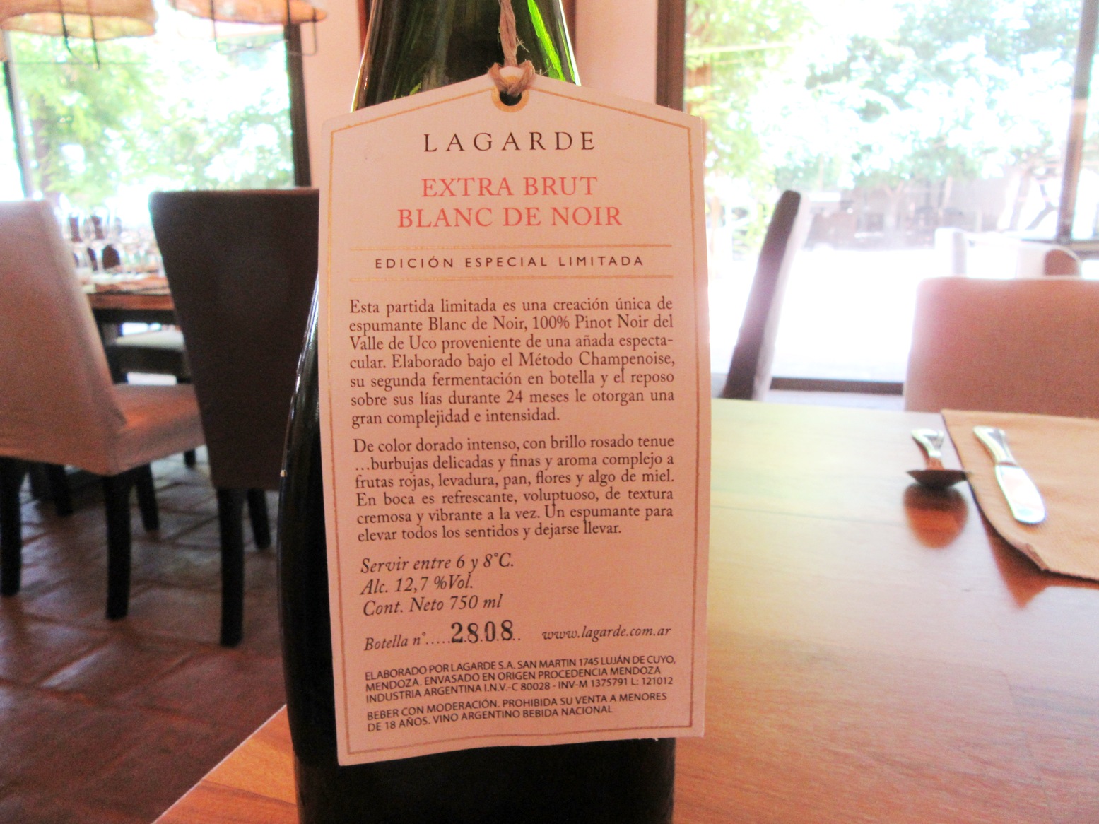 Lagarde Extra Brut Blanc de Noir NV, Uco Valley, Mendoza, Argentina, Wine Casual