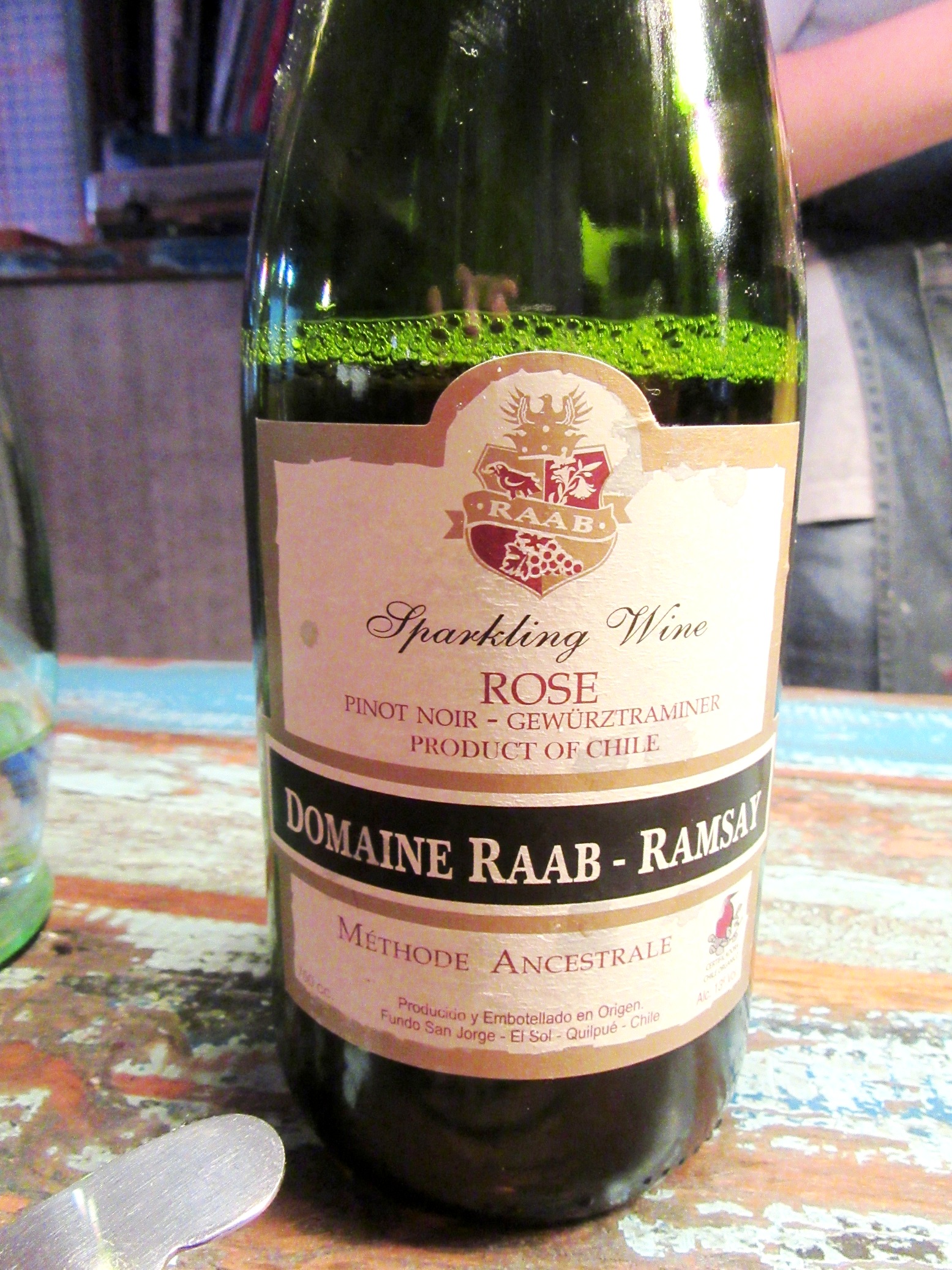 Domaine Raab-Ramsay, Pinot Noir-Gewürztraminer Rosé Sparkling Wine NV, Méthode Ancestrale, Quilpué, Chile, Wine Casual