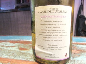 Viñedos Casas de Bucalemu, Gewürztraminer 2012, Vino Natural, Santo Domingo Valley, Chile, Wine Casual