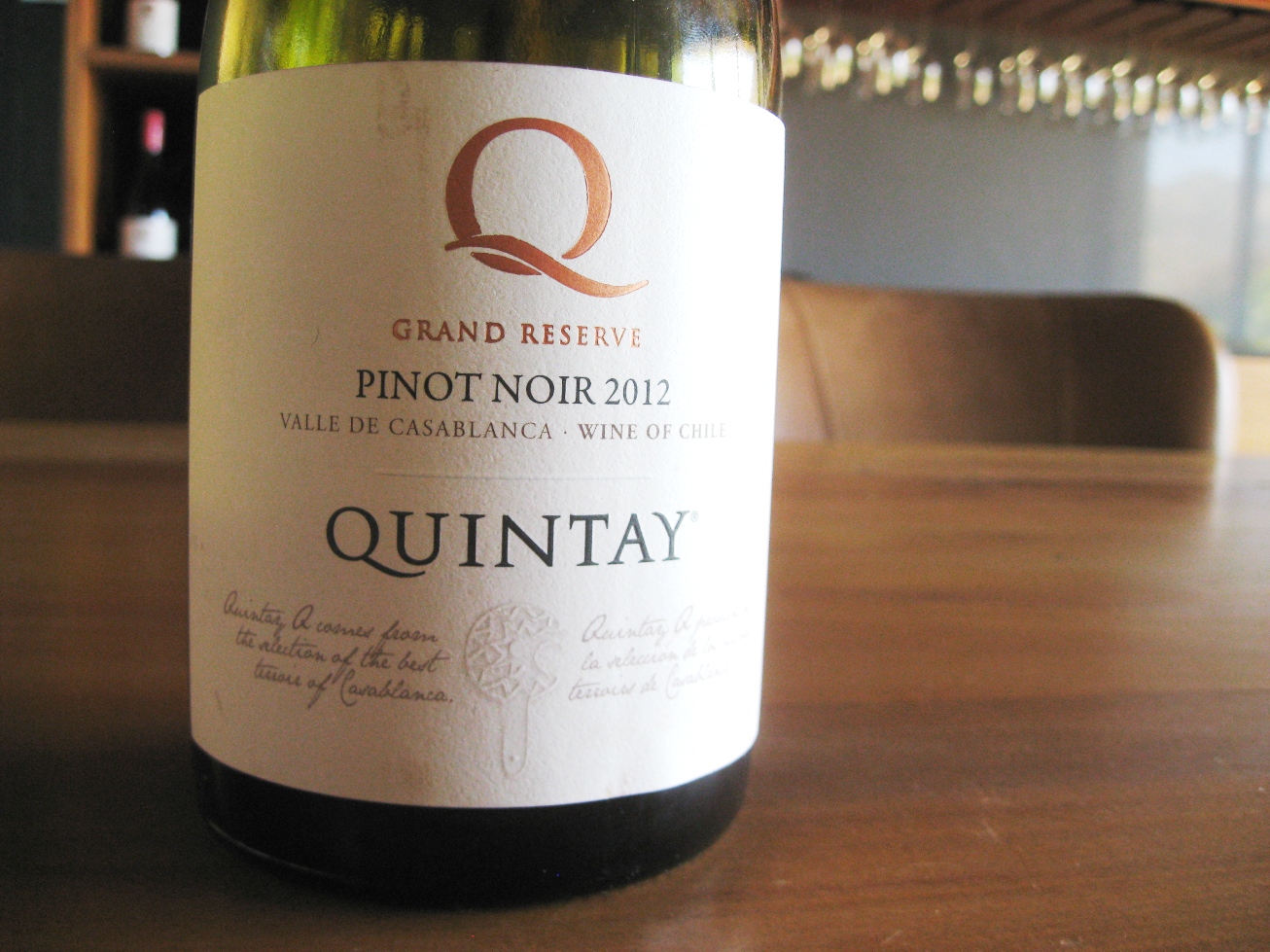 Quintay, Q Grand Reserve Pinot Noir 2012, Casablanca Valley, Chile, Wine Casual