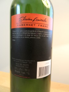 Morandé, Limited Edition Cabernet Franc 2010, El Padre, Maipo Valley, Chile, Wine Casual