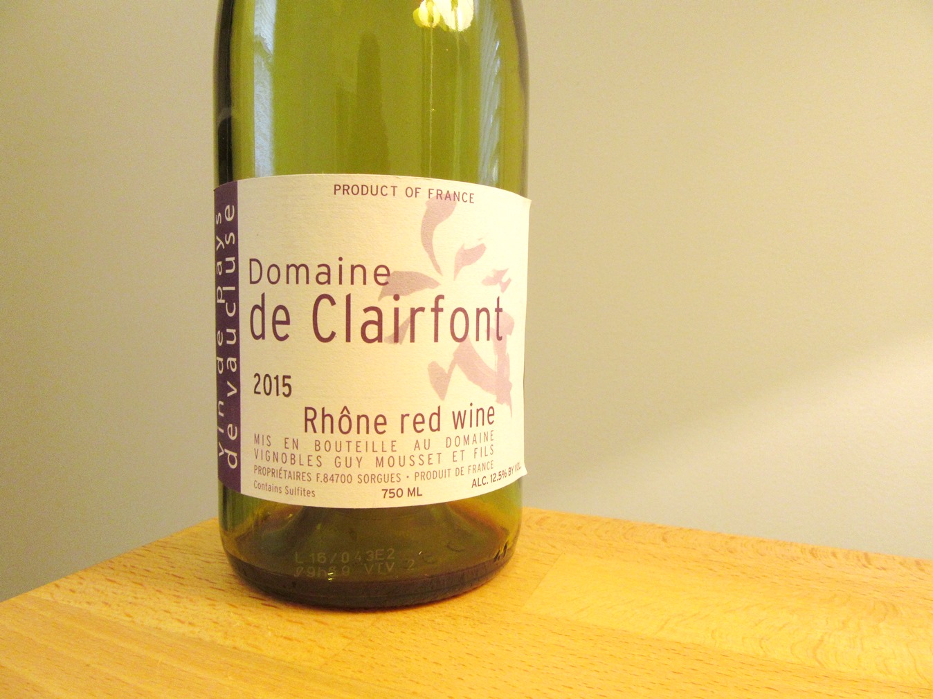 Domaine de Clairfont, Rhône 2015, IGP Vaucluse, Rhone, France, Wine Casual