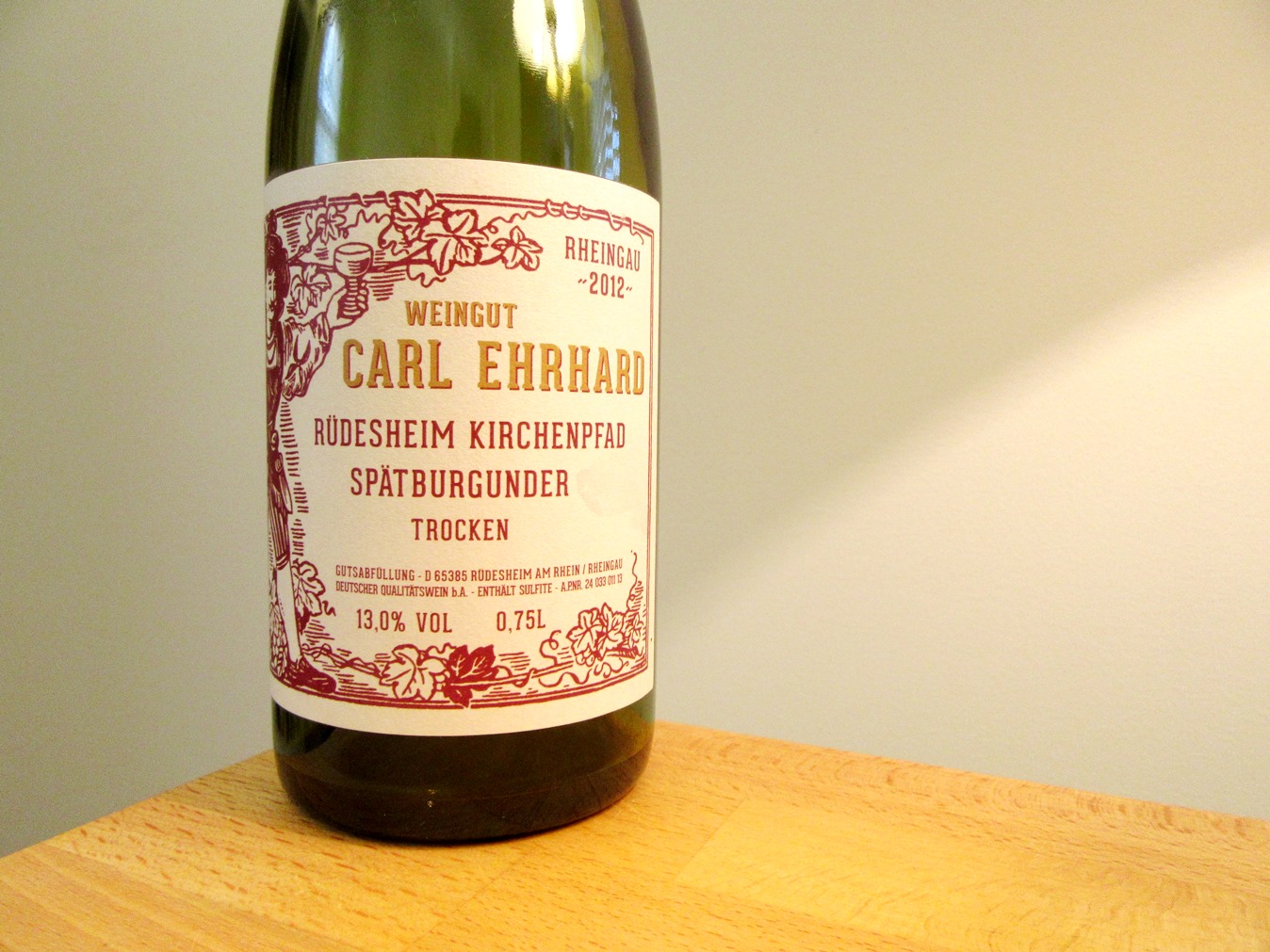 Weingut Carl Ehrhard, Rüdesheim Kirchenpfad Spätburgunder Trocken 2012, Rheingau, Germany, Wine Casual