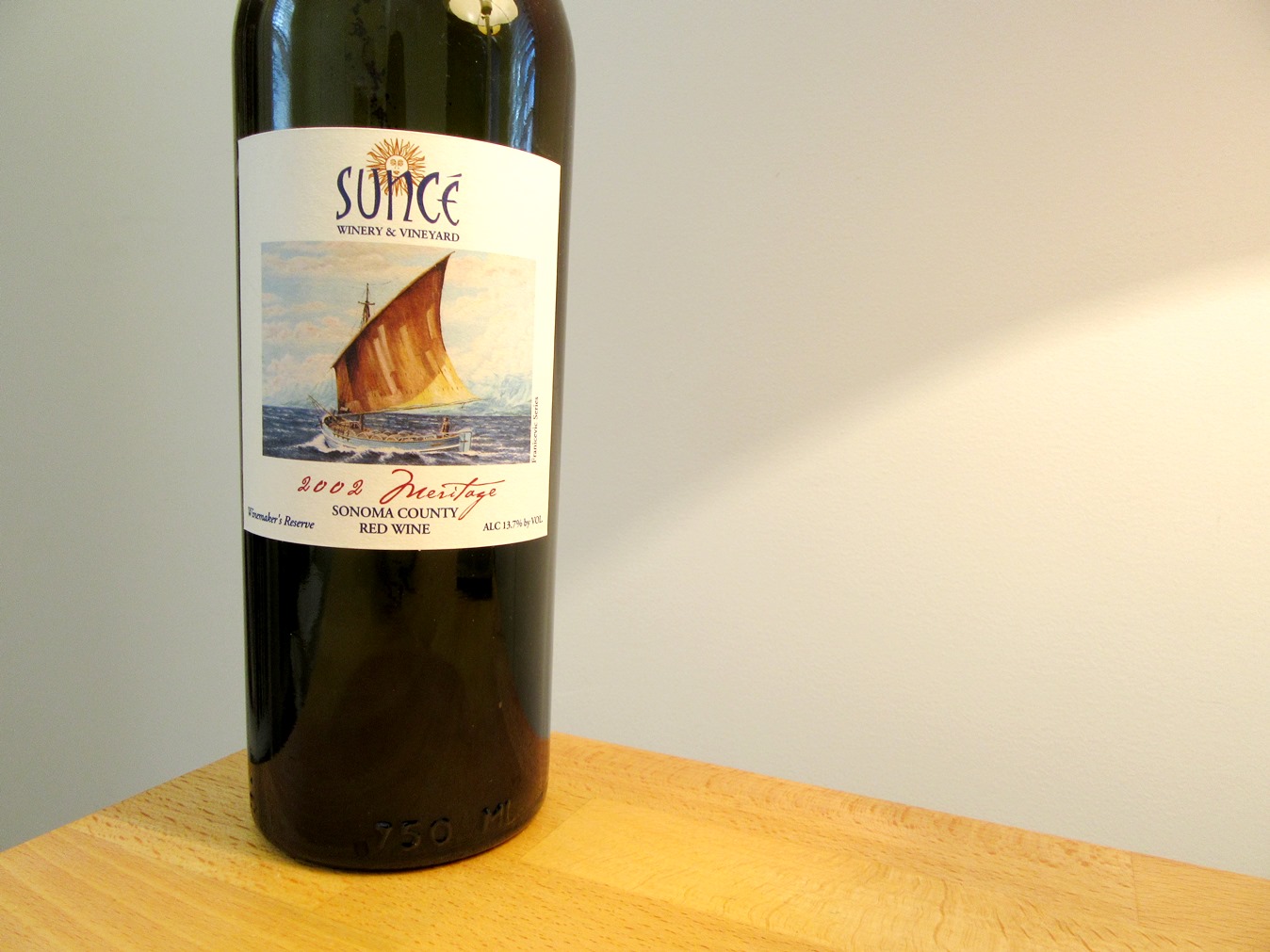 Suncé Winery & Vineyard, Winemaker’s Reserve Meritage 2002, Sonoma County, California, Wine Casual