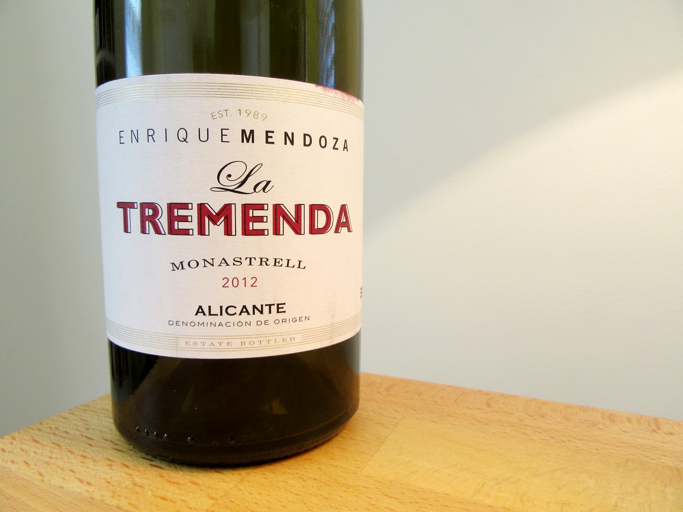 Enrique Mendoza, La Tremenda Monastrell 2012, Alicante, Spain, Wine Casual
