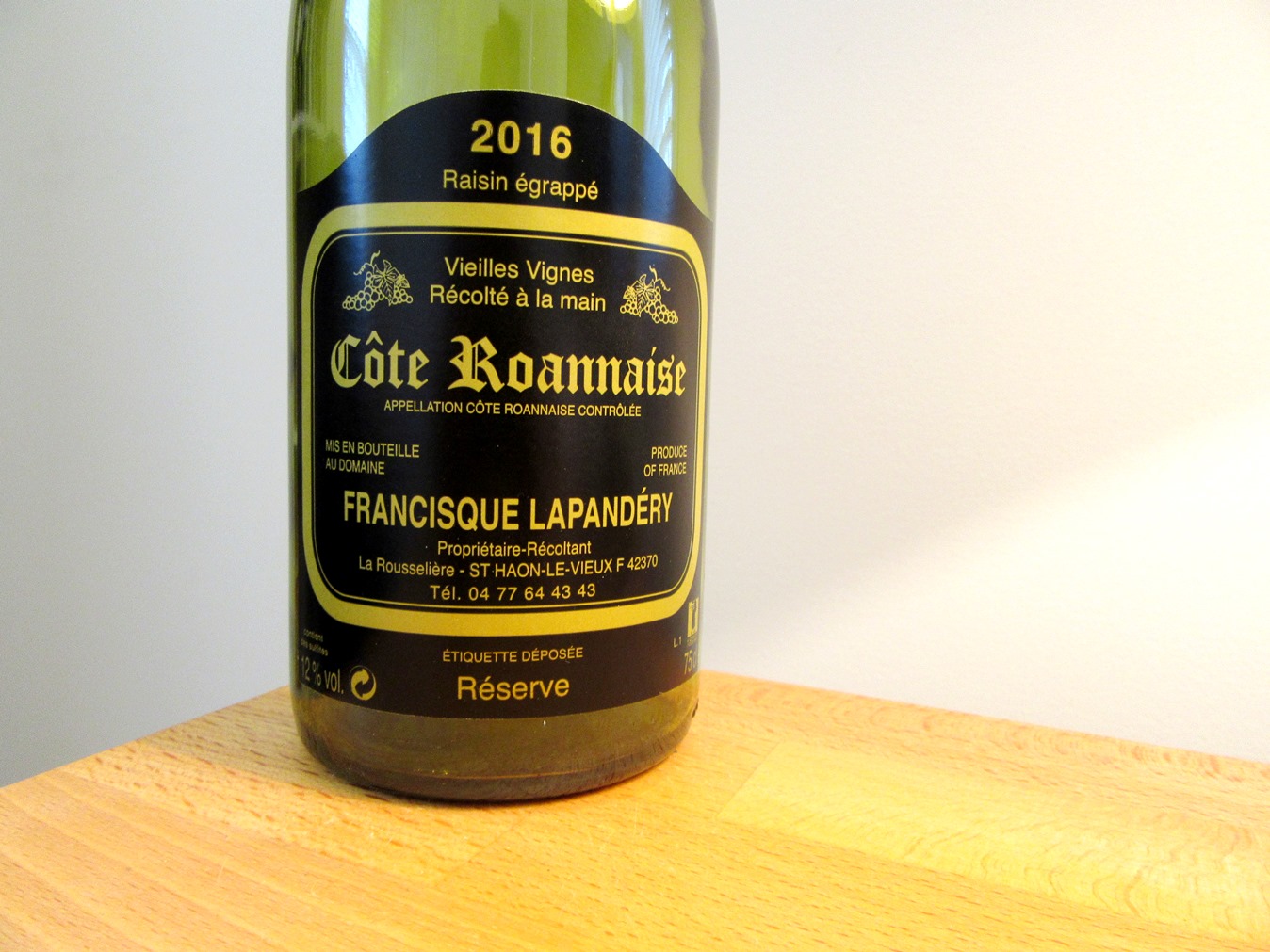 Francisque Lapandéry, Côte Roannaise “Vieilles Vignes” Reserve 2016, Loire, France, Wine Casual