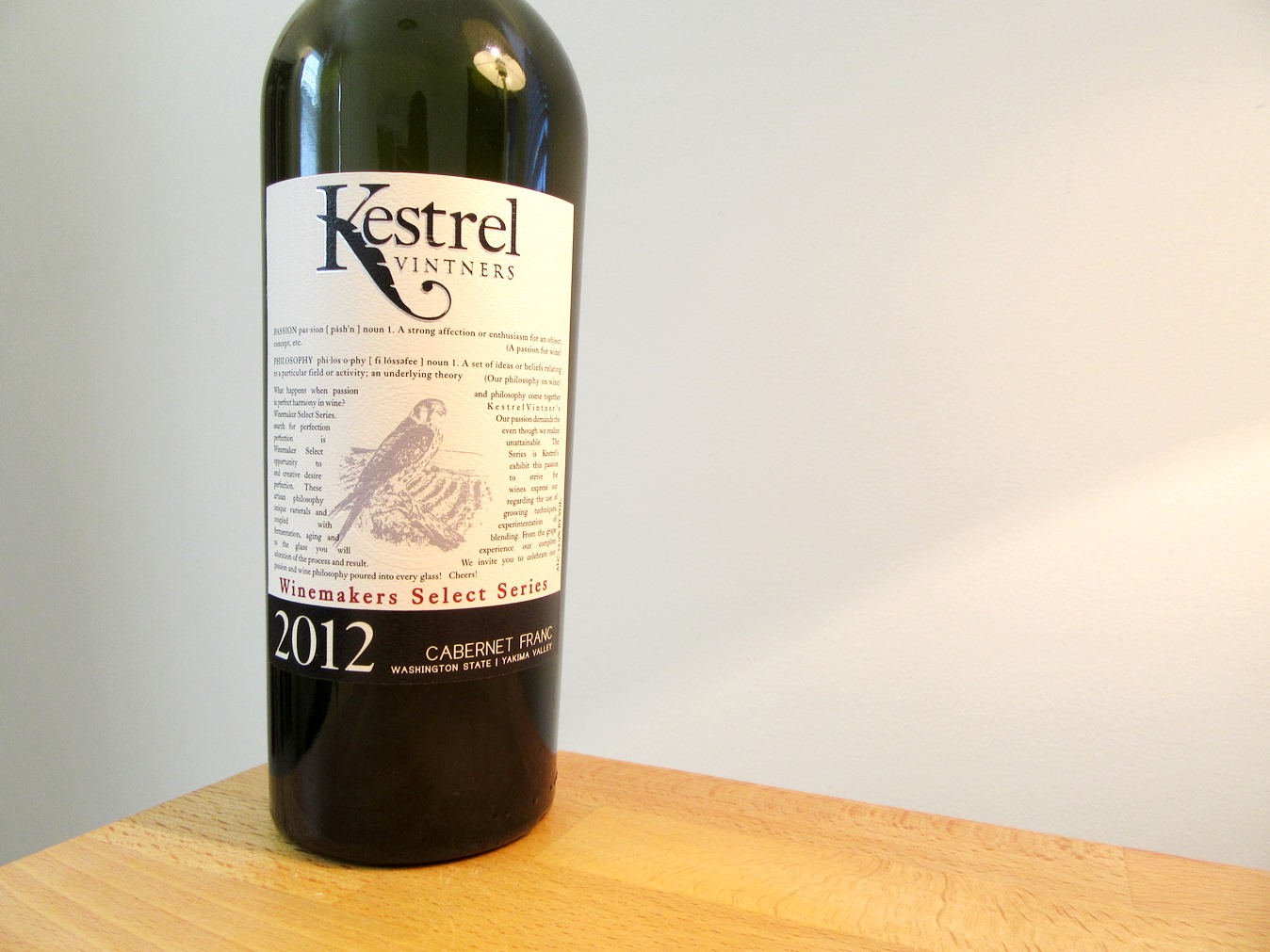 Kestrel Vintners, Wine Makers Select Series Cabernet Franc 2012, Yakima Valley, Washington, Wine Casual