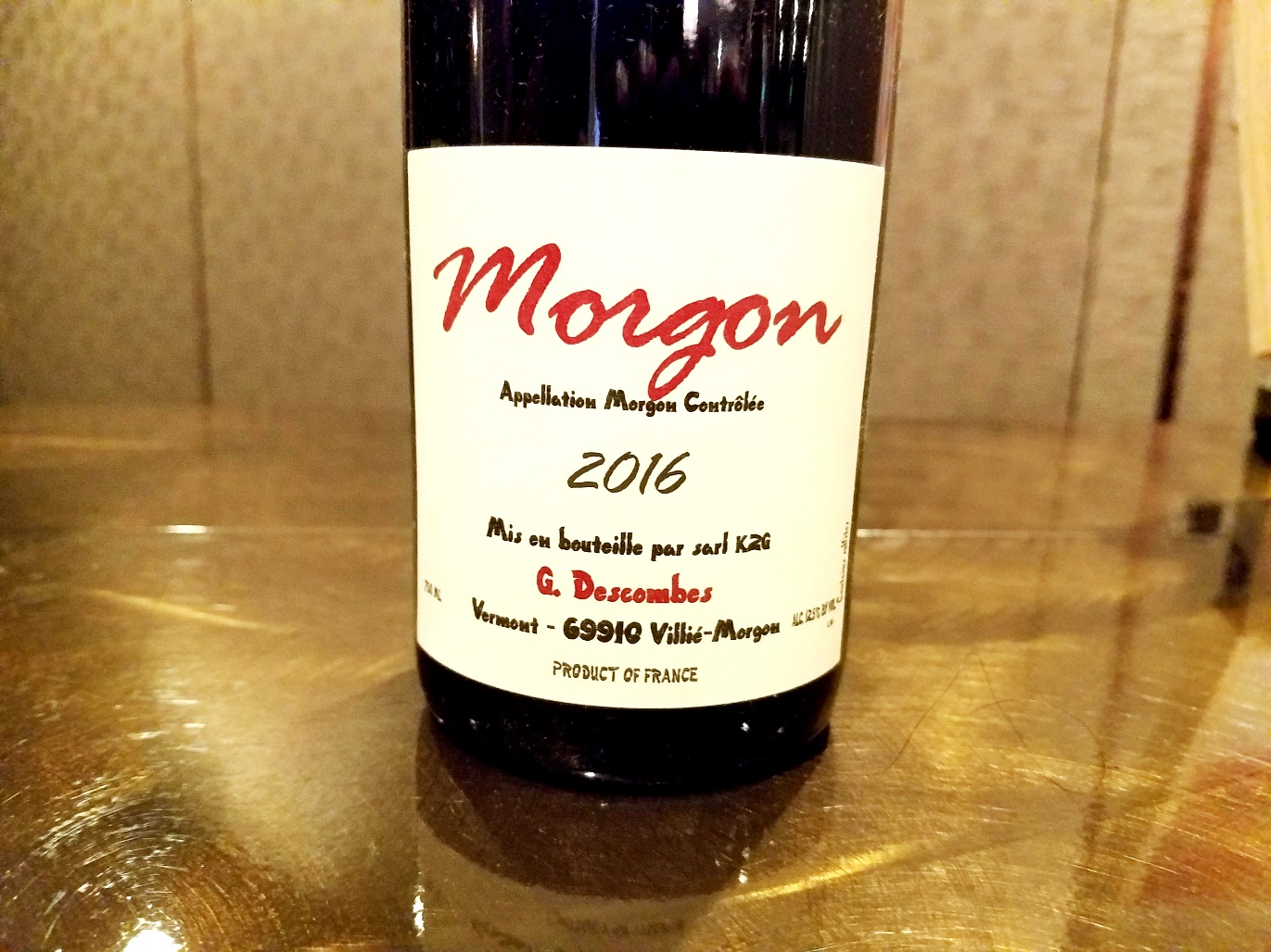 George Descombes, Morgon 2016, Beaujolais, France, Wine Casual