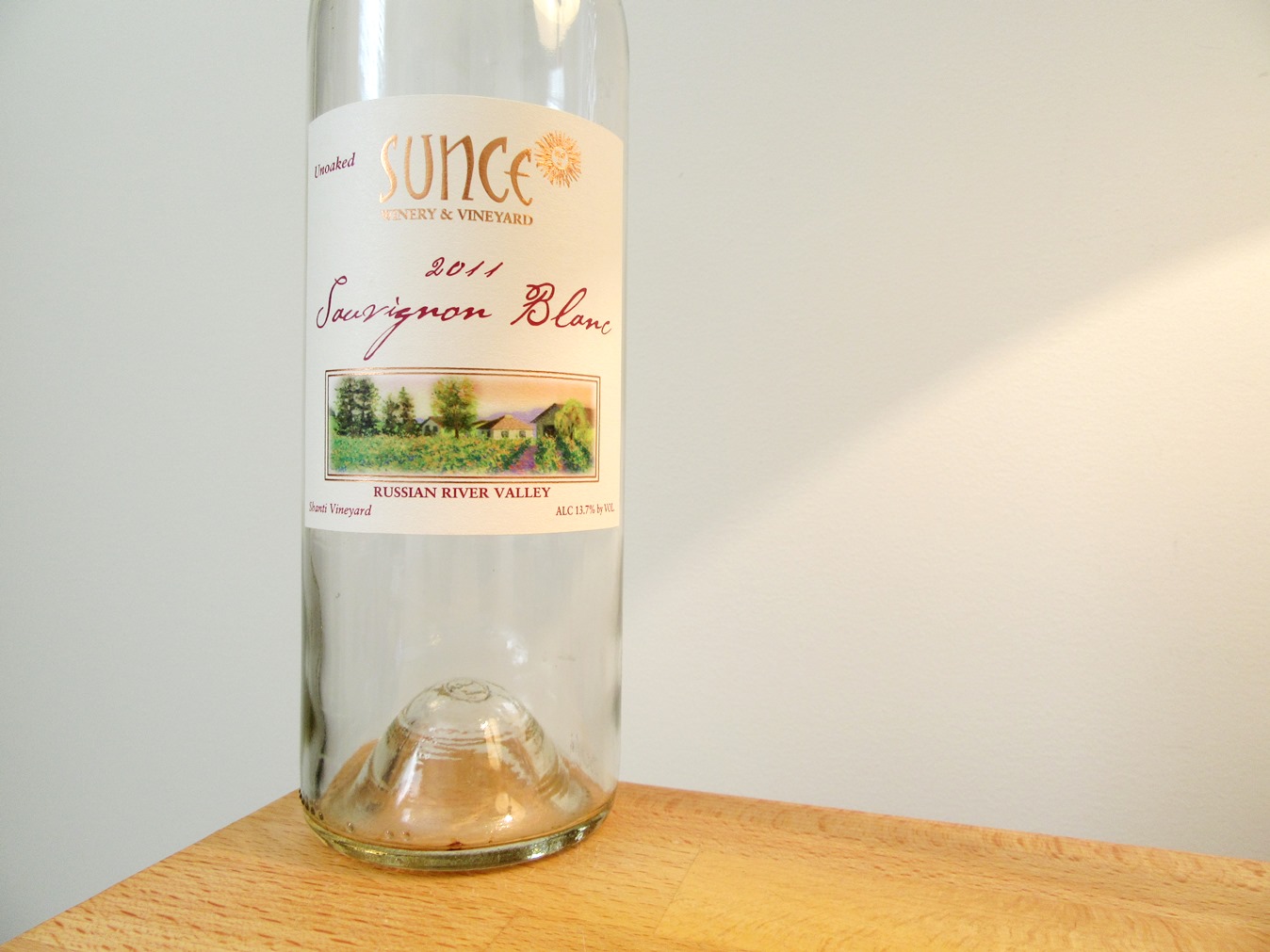 Sunce Winery & Vineyard, Unoaked Sauvignon Blanc 2011, Shanti Vineyard, Russian River Valley, California, Wine Casual