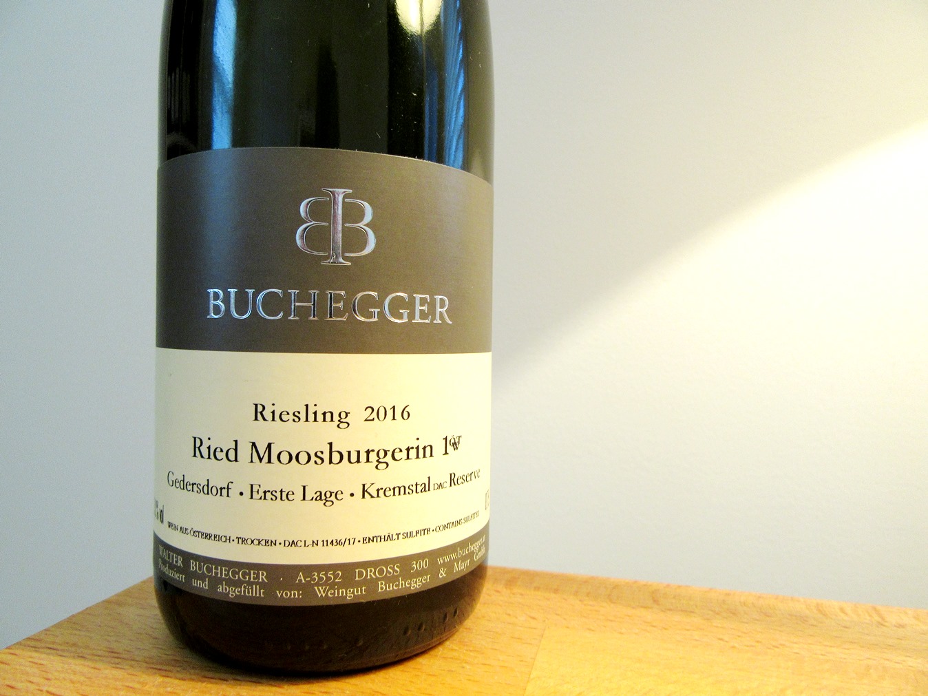 Weingut Walter Buchegger, Ried Moosburgerin Reserve Riesling 2016, Kremstal, Austria, Wine Casual