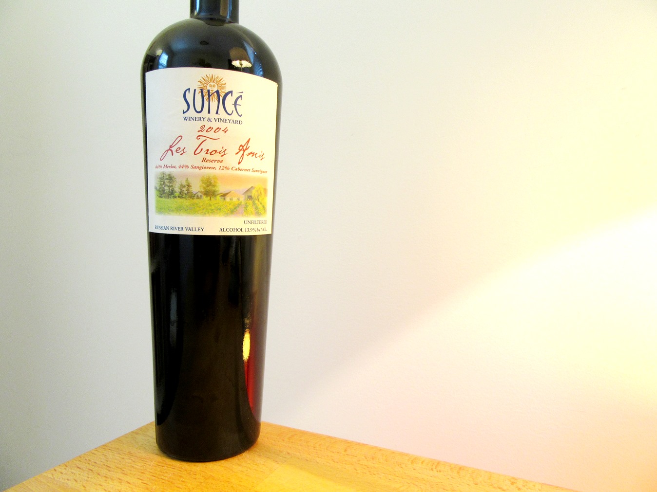 Suncé Winery & Vineyard, Reserve Les Trois Amis 2004, Russian River Valley, California, Wine Casual