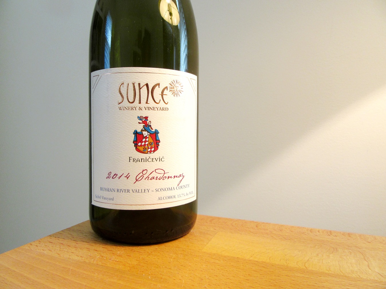 Sunce Winery & Vineyard, Chardonnay 2014, Sichel Vineyard, Russian River, Sonoma County, California, Wine Casual
