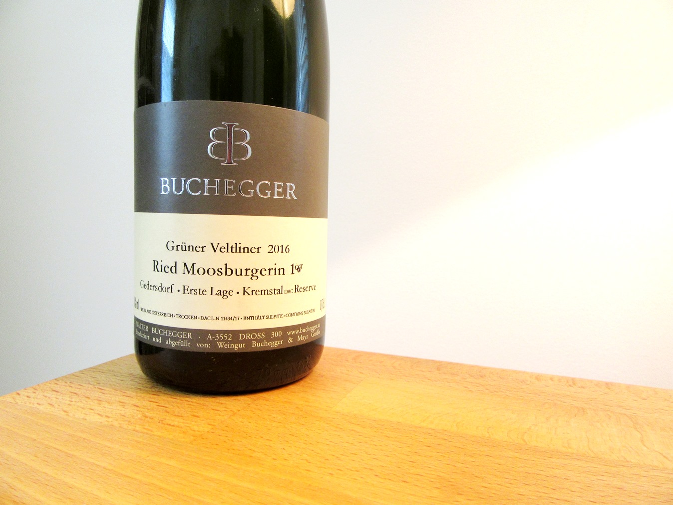 Walter Buchegger, Grüner Veltliner Ried Moosburgerin Erste Lage OTW 2016, Austria, Wine Casual
