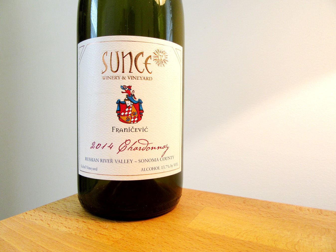 Sunce Winery & Vineyard, Chardonnay 2014, Sichel Vineyard, Russian River Valley, Sonoma County, California, Wine Casual