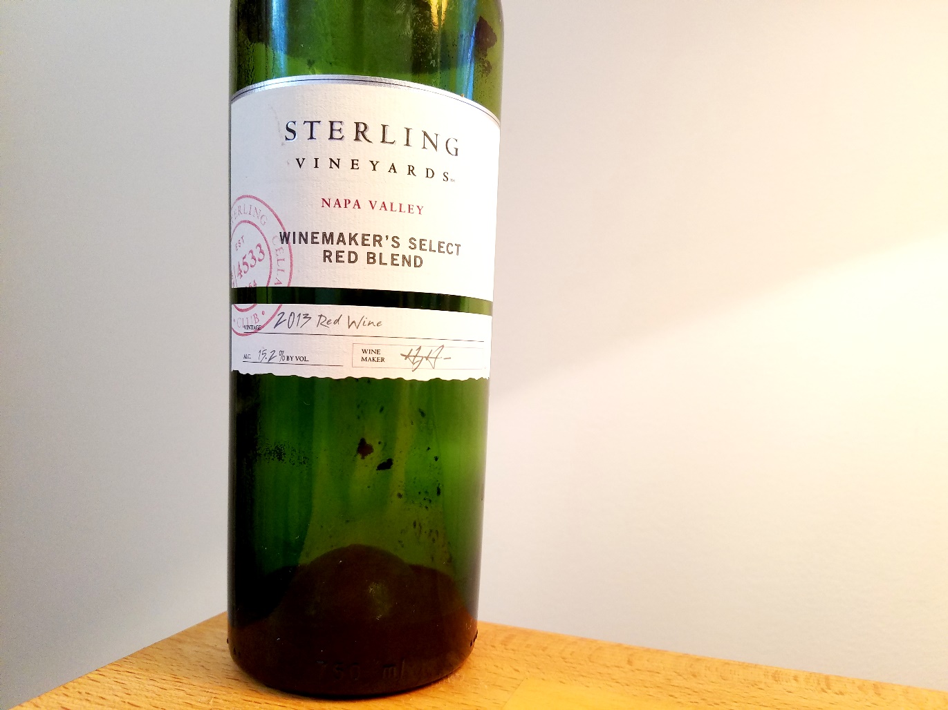 Sterling Vineyards, Winemaker’s Select Red Blend 2013, Napa Valley, California, Wine Casual