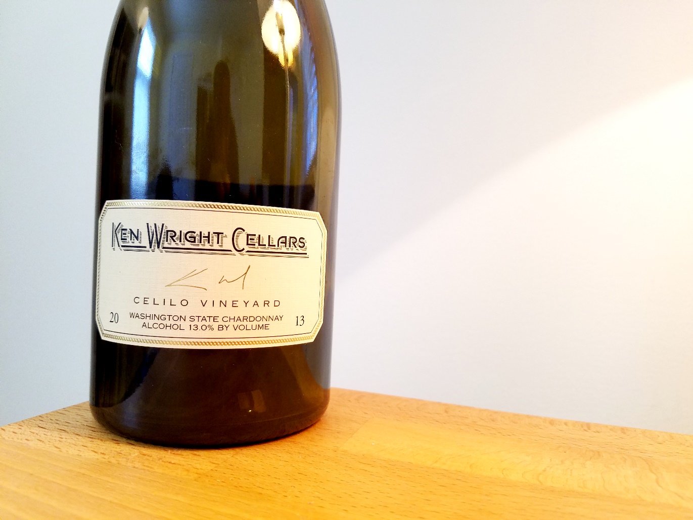 Ken Wright Cellars, Chardonnay 2013, Celilo Vineyard, Columbia River Gorge, Washington, Wine Casual