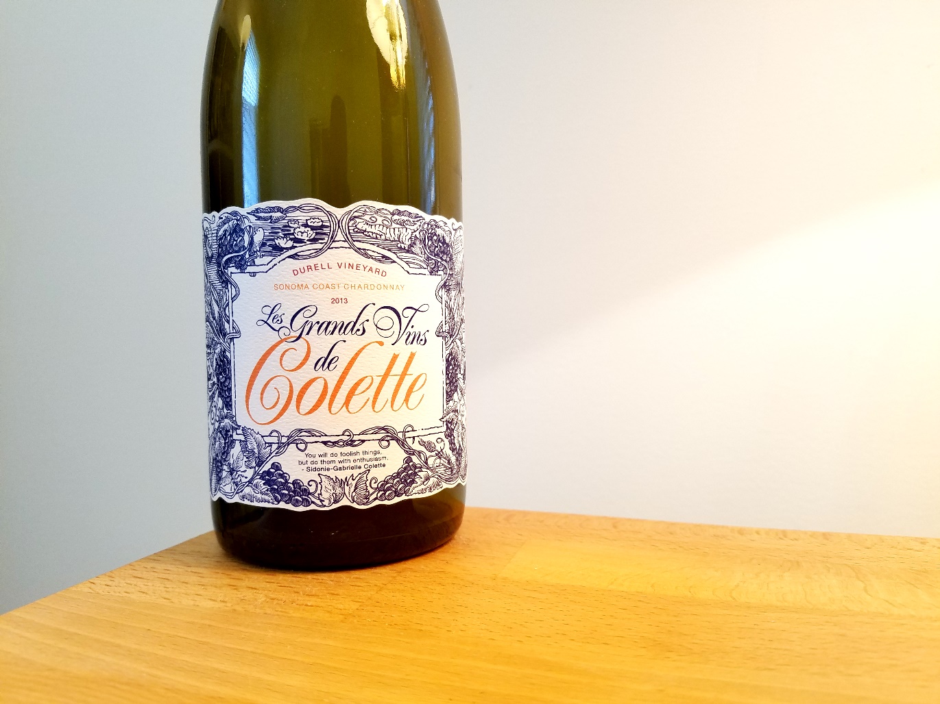 Les Grands Vins de Colette, Chardonnay 2013, Durell Vineyard, Sonoma Coast, California, Wine Casual