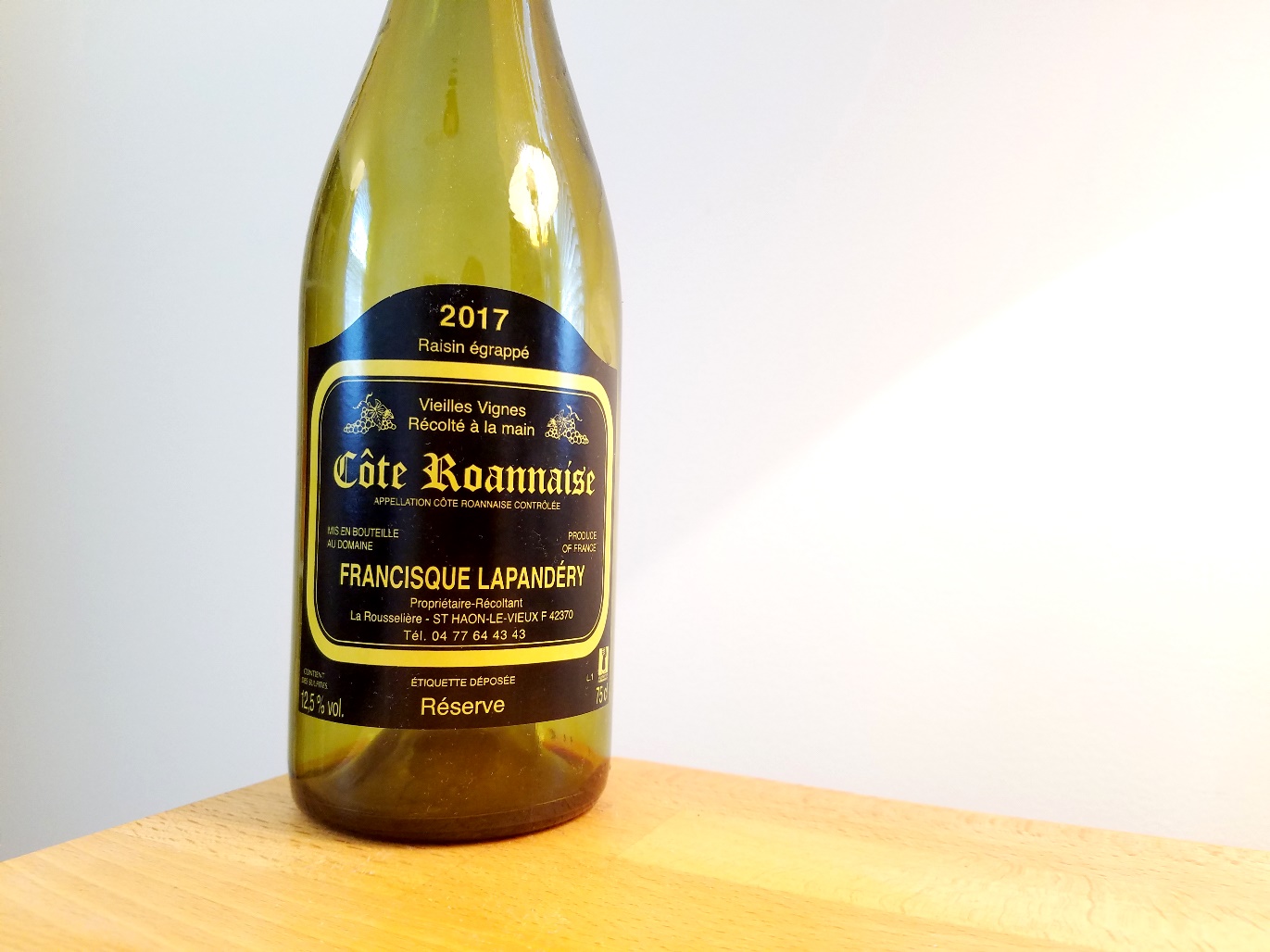 Francisque Lapandéry, Côte Roannaise “Vieilles Vignes” Reserve 2017, Loire, France, Wine Casual