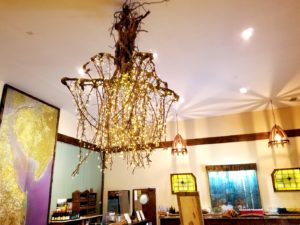 ape May Winery & Vineyard's owner, Toby Craig is an avid recycler and tinkerer responsible for this grapevine-root chandelier.  Wine Casual