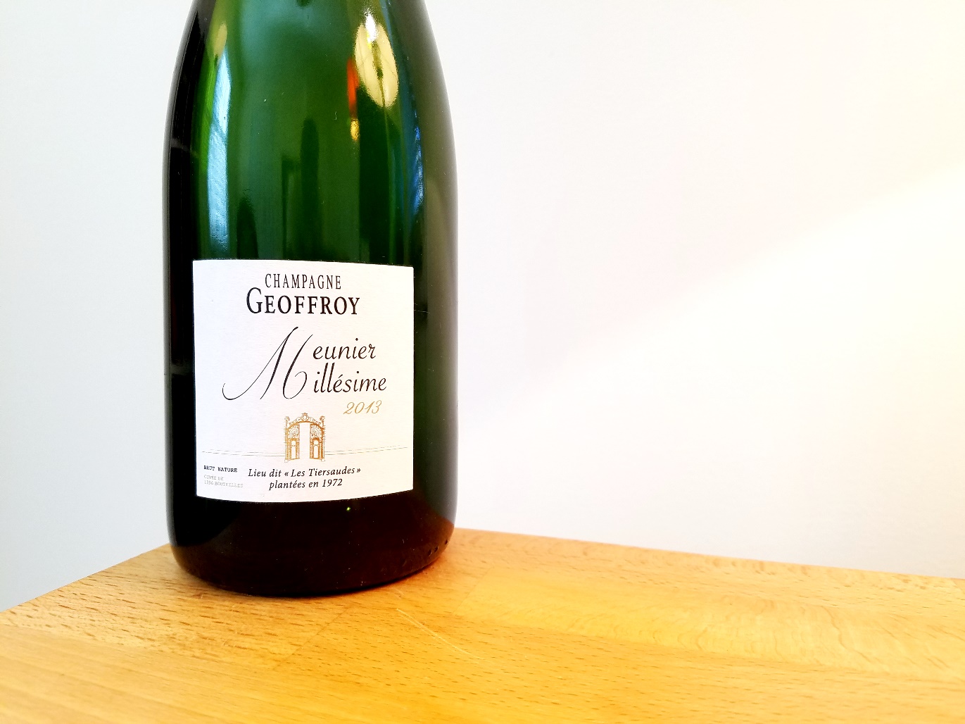 Geoffroy, Meunier Les Tiersaudes Brut Nature Champagne 2013, France, Wine Casual