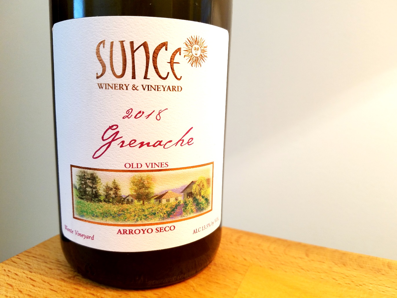 Sunce Winery & Vineyard, Old Vines Grenache 2018, Wente Vineyard, Arroyo Seco, California, Wine Casual