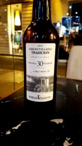 A Bodegas Tradicion 30 Years Old VORS Amontillado enjoyed by the glass at the El Traga restaurant in Sevilla, Spain. Wine Casual
