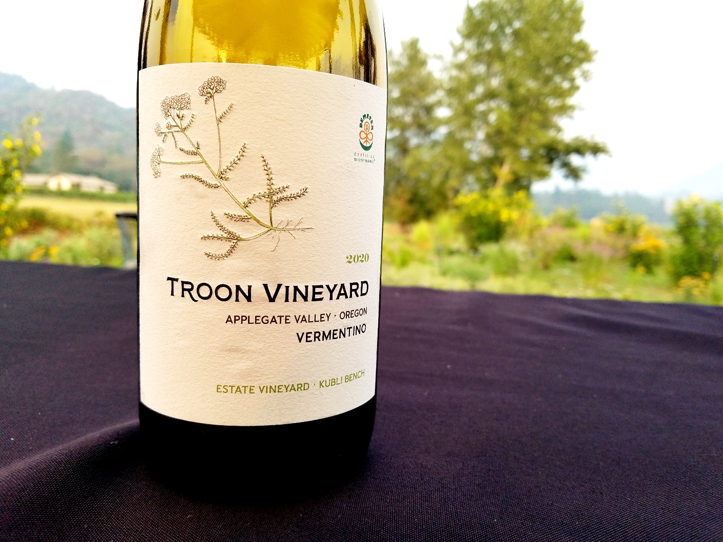 Troon Vineyard, Vermentino 2020, Kubli Bench, Applegate Valley, Oregon, Wine Casual