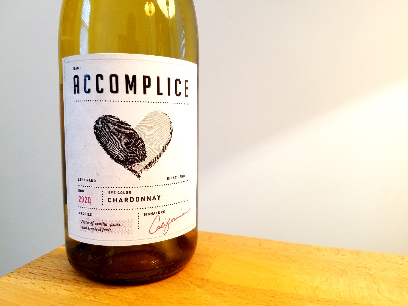 Accomplice, Chardonnay 2020, California, Wine Casual