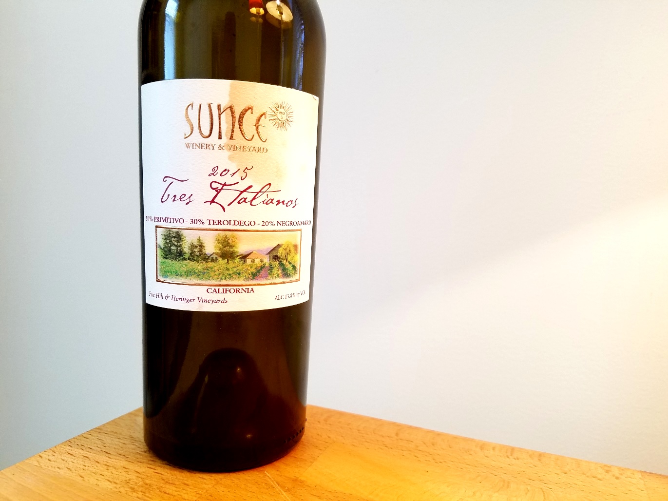 Sunce Winery & Vineyard, Tres Italianos 2015, Fox Hill & Heringer Vineyards, California, Wine Casual